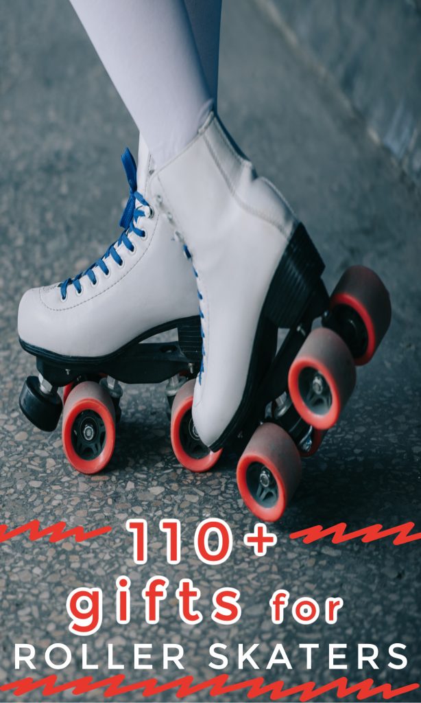 person wearing white roller skates with blue laces.