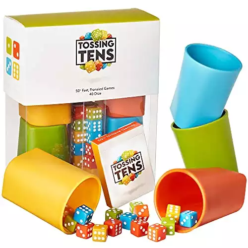 Tossing Tens - 50+ Fast, Frenzied Dice Games and 40 Colorful Dice