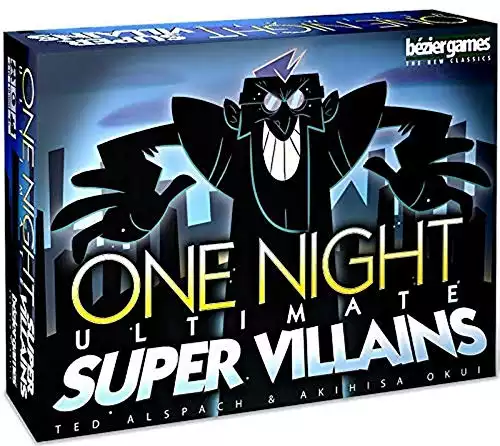 Bezier Games One Night Ultimate Super Villains,for Kids & Adults, Engaging Social Deduction, Fast-Paced Gameplay, Hidden Roles & Bluffing