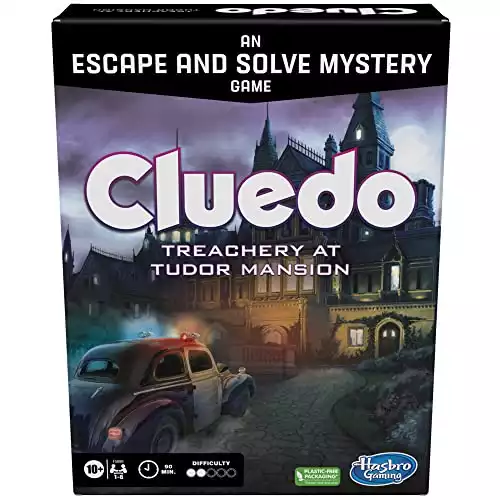 Cluedo Board Game Treachery at Tudor Mansion, Cluedo Escape Room Game, Cooperative Family Board Game
