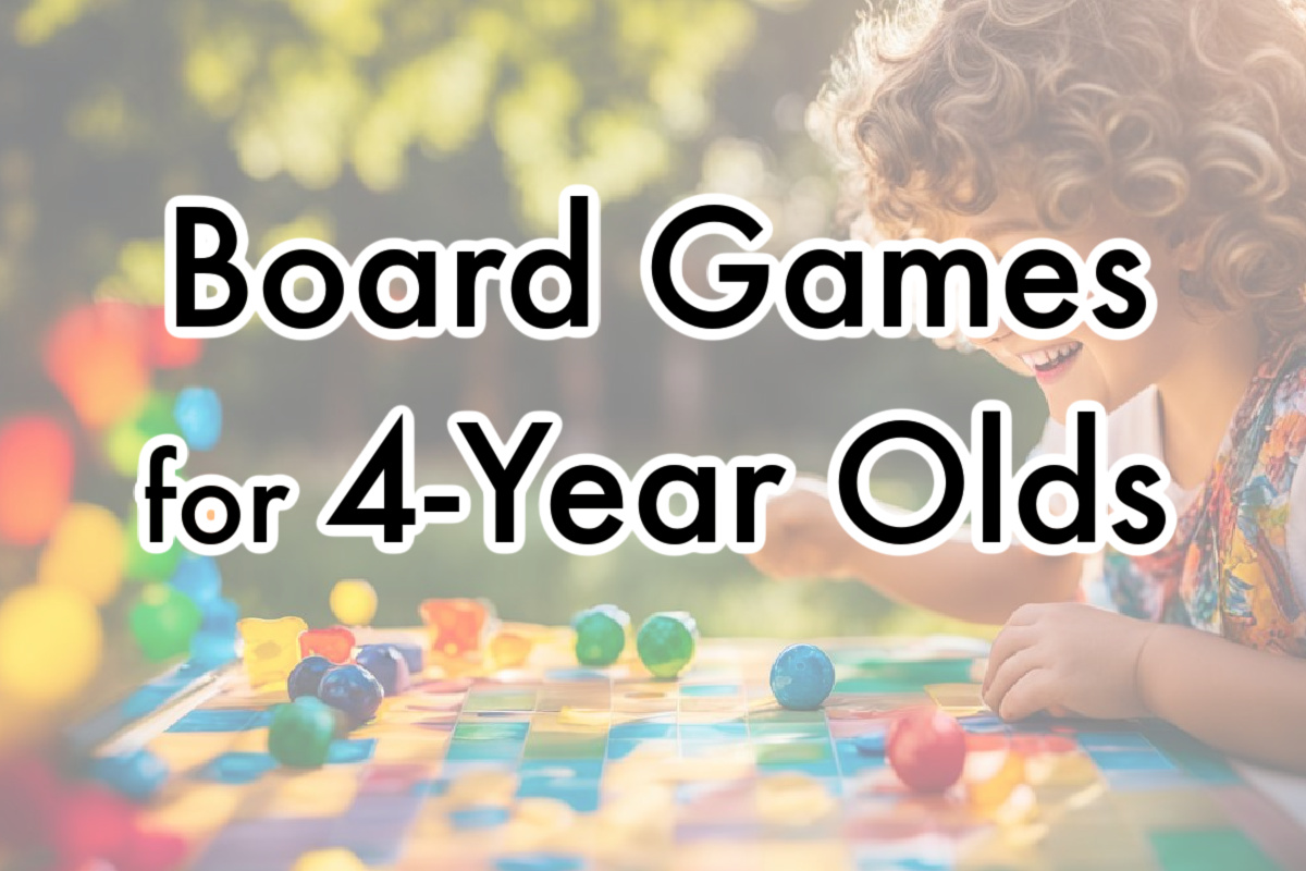 child with curly hair playing colorful board game.