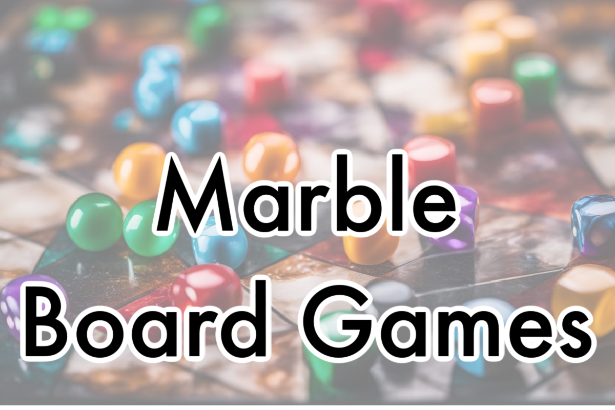 colorful marbles scattered on game board.