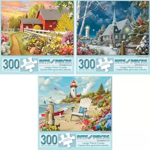Value Set of Three – 300 Large Piece Puzzles for Adults