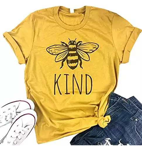 Be Kind Cute Bee Graphic Shirt in 12 colors