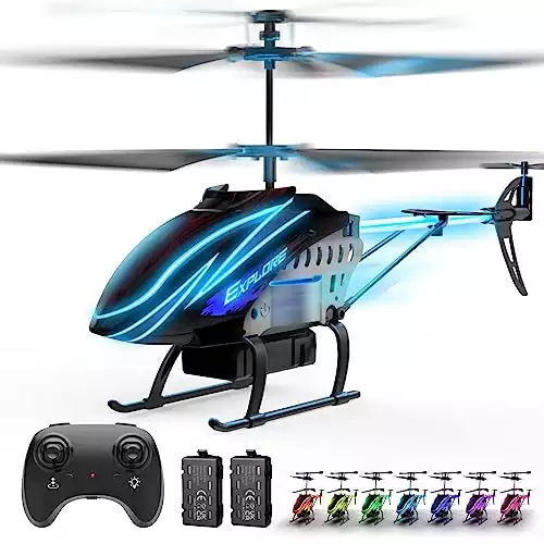 RC Helicopter, Remote Control Helicopter with 30Mins Flight, 7+1 LED Light Modes, Altitude Hold, 3.5 Channel, Gyro Stabilizer