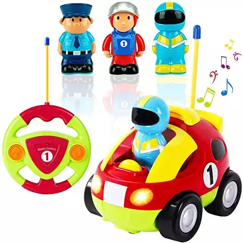 My First Cartoon RC Race Car Radio Remote Control Toy for Baby, Toddlers, Children