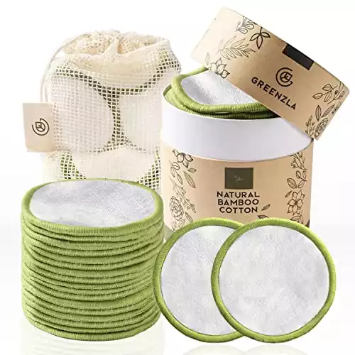 Reusable Makeup Remover Pads (20 Pack) With a Washable Laundry Bag And Round Box for Storage