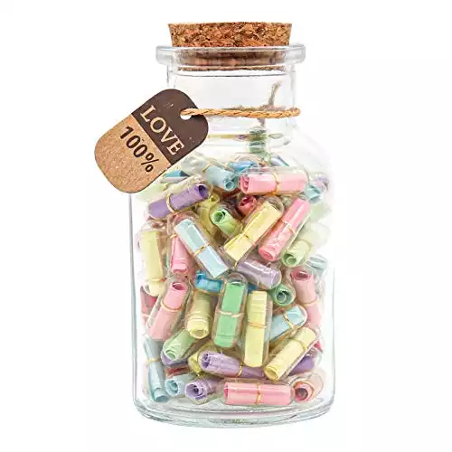 KBFUSHI Capsule Letters Message in a Bottle - Cute Things Gifts for Boyfriend/Girlfriend - Love Letter for Anniversary, Birthday,Valentines Day, Mother's Day Gift (Mixed Color 100pcs)