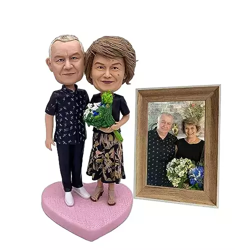 coloves Personalized Fully Custom Made Figure Bobblehead Two Person Figurines Bespoke Portrait Sculpture for Loves Friends and Couple 18CM